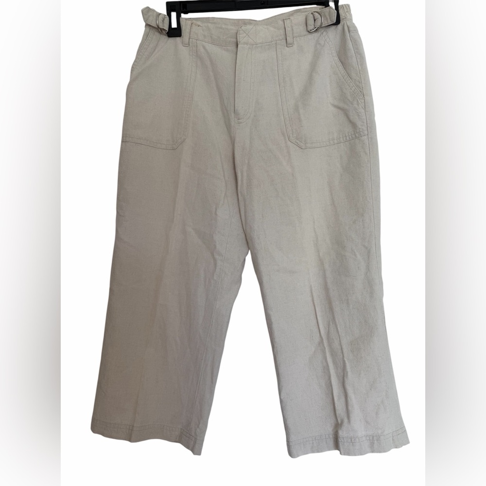 Sag Harbor 8P Beige Capris front pockets 55% Linen